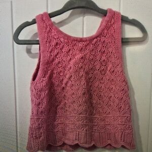 Pink Knit Sleeveless Top